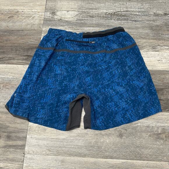 Lululemon Pace Breaker Blue Black Mens M Swift Ultra Quick Dry Active Short - Picture 3 of 11